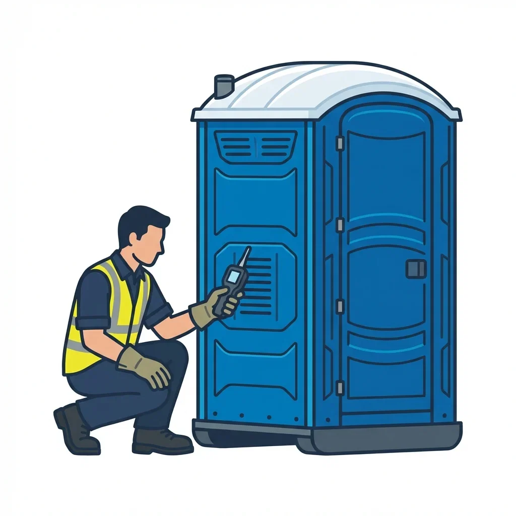 Infographic detailing causes of portable toilet odors in Albuquerque, NM